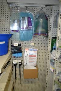lot 2040 image: Large Lot of Safety Equipment Rubber Gloves, Face Shields, Safety Glasses Strings  and More