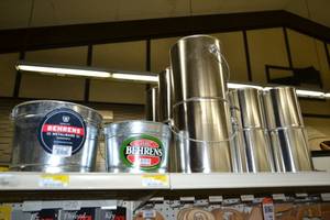 lot 2140 image: Lot of Steel Empty Paint Cans and Galvanized Buckets