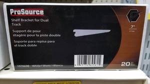 lot 856 image: (20) 7 White Dual Track Shelf Brackets