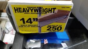 lot 894 image: (17) Heavyweight 14 and 10 Dual Track Shelf Brackets - Holds up to 250 LBS