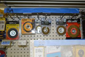 lot 561 image: (7) Wire Wheel Brushes DeWalt, Black and Decker and More