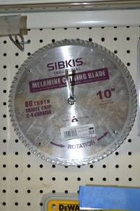 lot 548 image: SIBKIS Melamine Cutting Blade 10 80 Tooth Trible Chip C-4 Carbide