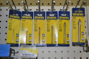 lot 619 image: (10) IRWIN and VULCAN Glass and Tile Drill Bits 18 through 12