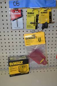 lot 656 image: Lot of DeWalt Chuck Keys, Laser Target Cards, Filter and More