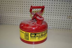 lot 662 image: 1 Gallon Justrite METAL Fuel  Gas Can
