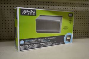 lot 679 image: Gibraltar Black Steel Wall Mount Mail Box