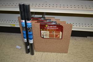 lot 842 image: (4) Cork Tile Pack of 4, 2 Rolls Chalkboard Contact Paper