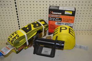 lot 701 image: Keeper ATV Ramp Kit for 2x8 Boards  3 x 27 Ratchet Strap and 4 x 30 Strap