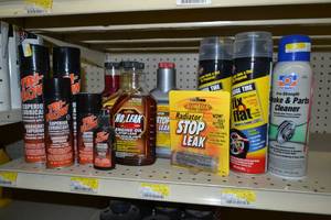 lot 725 image: Inventory of Tri-Flow Lubricant  Brake Cleaner and Assorted Stop Leak Products