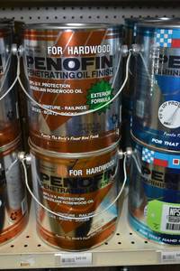 lot 1740 image: (3) 1 Gallon Penofin Penetrating Oil Finish for Hardwood  Exterior, Transparent Natural Tone