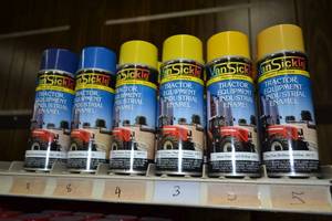 lot 1814 image: (29) VanSickle Tractor, Equipment & Industrial Enamel Spray Paint Cans