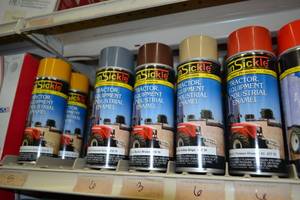 lot 1817 image: (26) VanSickle Tractor, Equipment & Industrial Enamel Spray Paint Cans