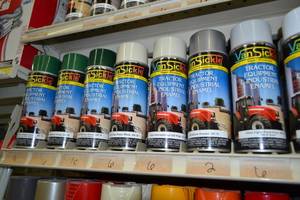 lot 1818 image: (36) VanSickle Tractor, Equipment & Industrial Enamel Spray Paint Cans