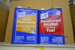 lot 1860 image: 1 Gallon Odorless Mineral Spirits, 1 Gallon Denatured Alcohol