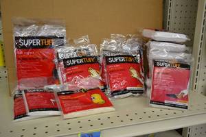 lot 1883 image: SuperTuff Strainers, Staining Pads, Cheesecloth, Spray Sock, and Gloves