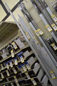 lot 898 image: (6) 84 Dual Track Shelving Track Rails