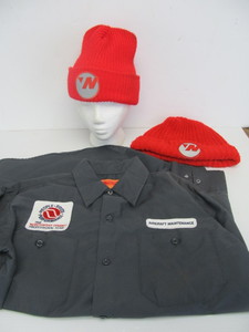 lot 22 image: Vintage NORTHWEST AIRLINES Crew Uniform Shirt & 2 Hats