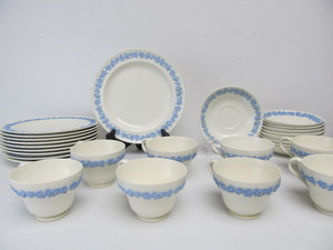 lot 78 image: Set of Antique WEDGWOOD Embossed Queens Ware China