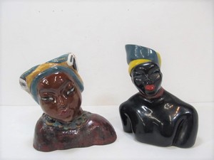 lot 171 image: 2 Vintage Art Deco Art Pottery Figural Sculptures