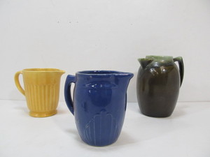 lot 172 image: 3 Mid Century Stoneware Pitchers