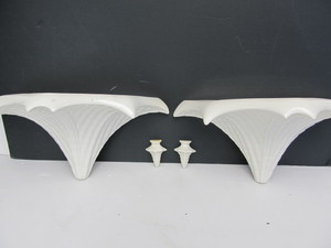 lot 96 image: Pair of Signed Italian White Porcelain Wall Shelves