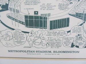 lot 97 image: Nice METROPOLITAN STADIUM Baseball MN Twins Baseball Print by Amadee Wohlschlaeger