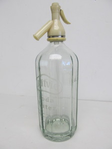 lot 108 image: Vintage Etched Advertising Soda Water Seltzer Bottle
