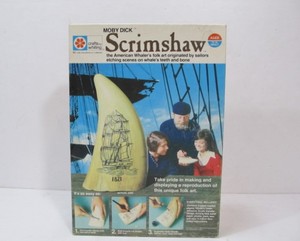 lot 177 image: Vintage 1970s Moby Dick Scrimshaw Crafts Set