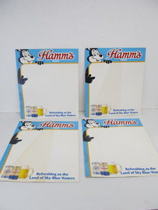 lot 114 image: 4 Vintage HAMMS Beer Store Display Easel Signs