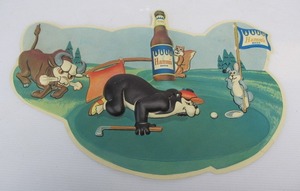 lot 115 image: Vintage HAMMS Bear Golf Embossed Vacuum-Form Beer Sign #1