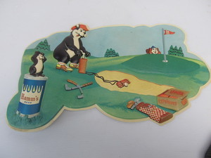 lot 116 image: Vintage HAMMS Bear Golf Embossed Vacuum-Form Beer Sign #2