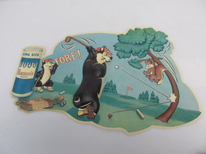 lot 117 image: Vintage HAMMS Bear Golf Embossed Vacuum-Form Beer Sign #3