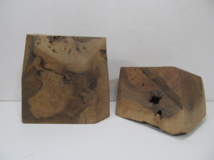 lot 261 image: 2 Larger Size High-Grade Burled Wood Blocks 