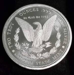 2 TROY OZ. .999 FINE SILVER MORGAN DOLLAR DESIGN