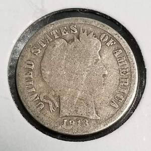 1913-S BARBER DIME BETTER DATE COIN