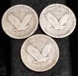 3 STANDING LIBERTY QUARTERS 1926 1927 1929 look better in hand than in pics