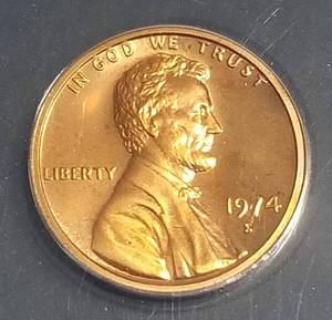 1974-S PROOF LINCOLN CENT PF65 RED ANACS