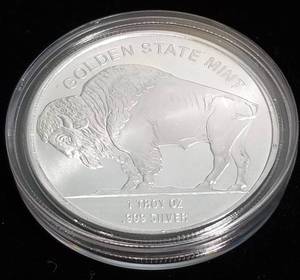 1 TROY OZ. .999 FINE SILVER INDIAN BUFFALO DESIGN IN AIRTITE