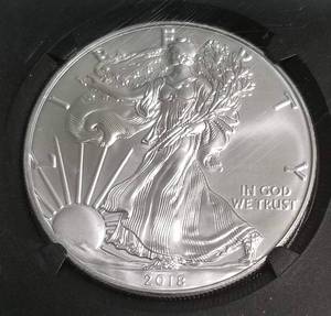 2018(W) AMERICAN SILVER EAGLE 1 OZ .999 FINE SILVER MS70 NGC 1ST DAY ISSUE