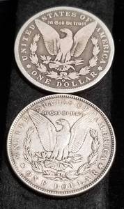 2 MORGAN SILVER DOLLARS 1886 1899-O