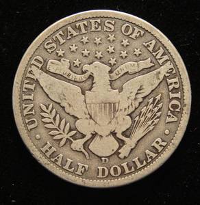 1907-D BARBER SILVER HALF DOLLAR