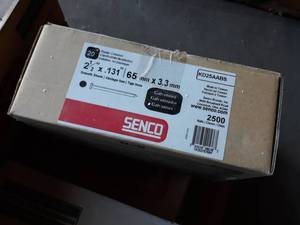 10 Boxes SENCO Smooth Shank Nails 2-12 x .131 Galvanized 2500 Per Case #KD25AABS