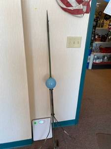 Lightning Rod with Baby Blue Bulb
