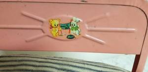 lot 104 image: Amseco Doll-e-Bed Pink Metal Bed with Mattress