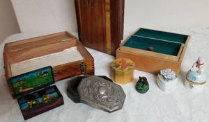 lot 103 image: Wooden Box Collection and Porcelain Box, Lot of 9