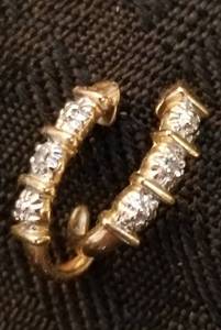 lot 8 image: White Opal Stud Earrings and 925 Vermeil Diamond Earrings