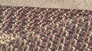 lot 40 image: Vintage Oval Braided Rag Rug