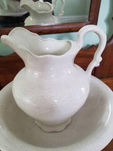 lot 83 image: Porcelain Wash Bowl and Pitcher