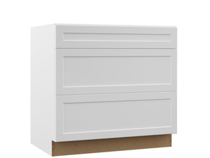 lot 26 image: Hampton Bay Designer Series Melvern Assembled 36x34.5x23.75 in. Pots and Pans Drawer Base Kitchen Cabinet in White