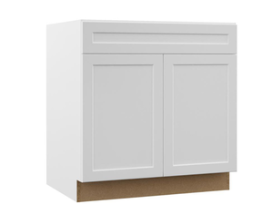 lot 27 image: HamptonBay Designer Seires Melvern Assembled 33x34.5x23.75 in. Base Kitchen Cabinet in White